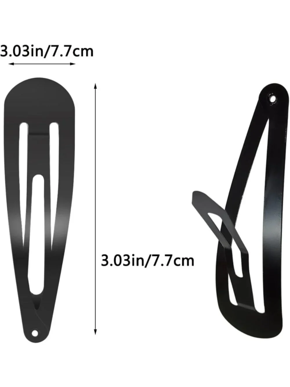 30 Pcs Big Snap Hair Clips - 3.1 Inch Barrettes for All Hair Types (Black)